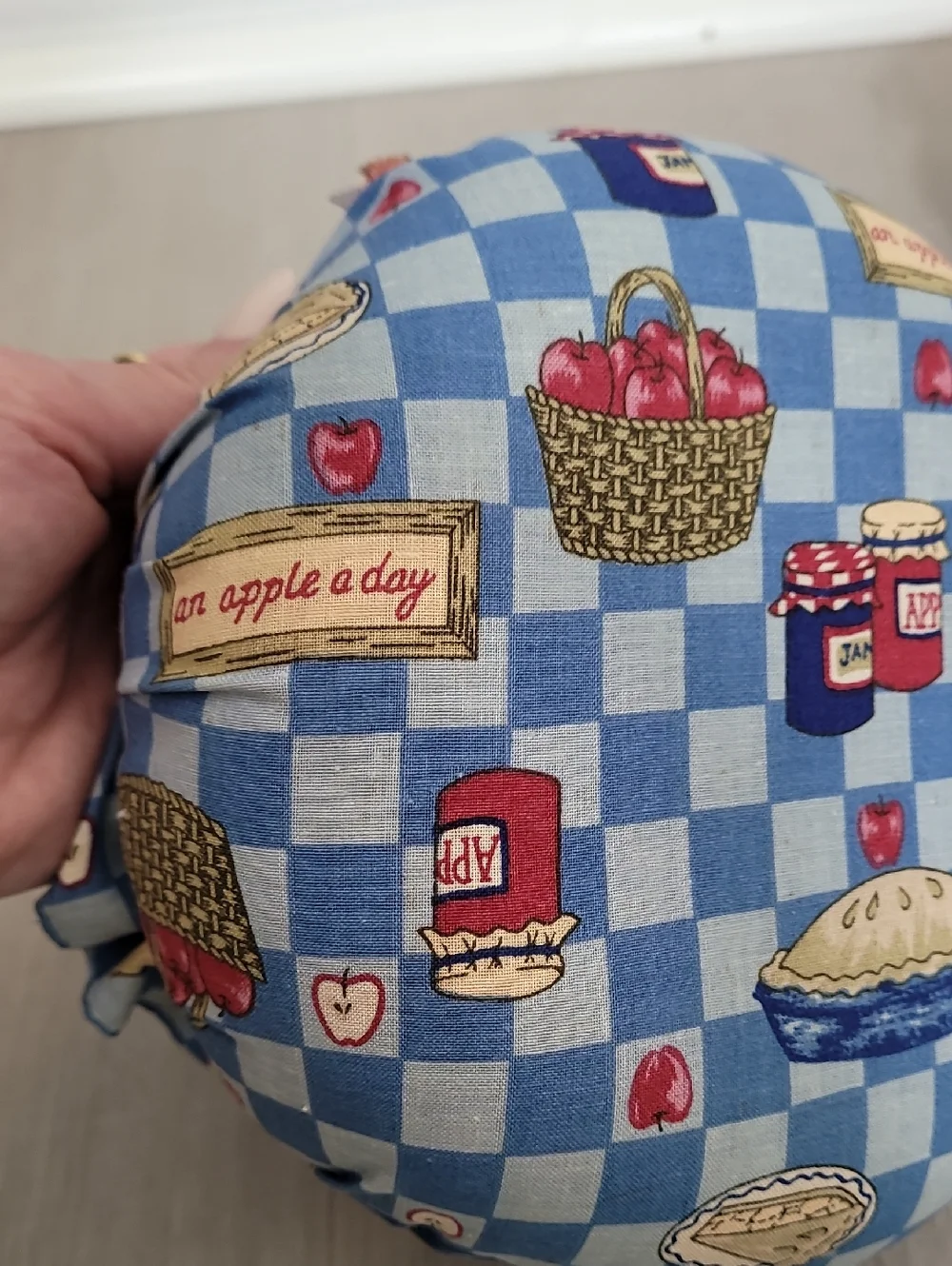 Vintage Apple Fabric Basket Set Cottagecore Teacher Gift Apple Pie Decor